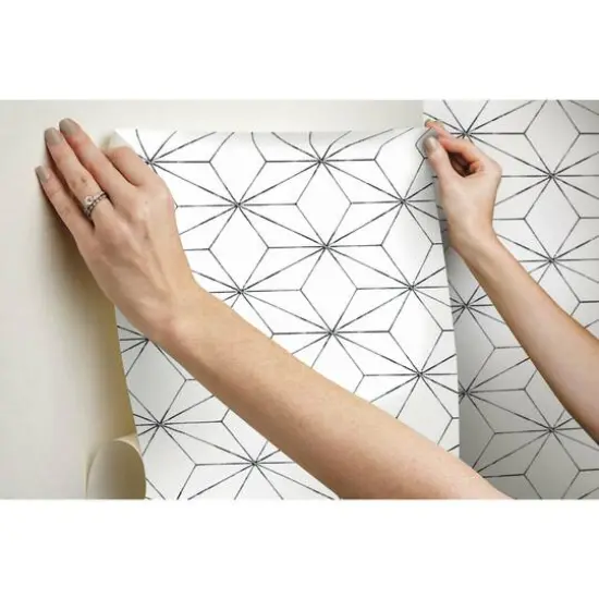 RoomMates Geo Blockstar Peel & Stick Wallpaper Black {11}