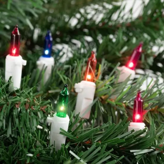 50ct. Mini Christmas String Lights with White Wire Multicolor {5}
