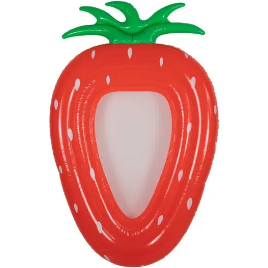 66" Jumbo Strawberry Mesh Lounger Pool Float {1}