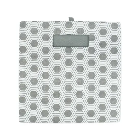 DII&reg; 13" Polyester Honeycomb Storage Cube Gray {7}