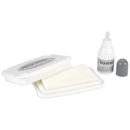 StazOn&reg; Cotton White Opaque Solvent Ink Kit {3}