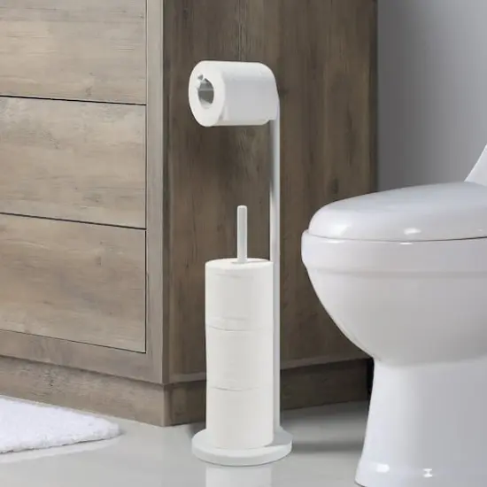 SunnyPoint Toilet Paper Holder with Circle Base White {4}