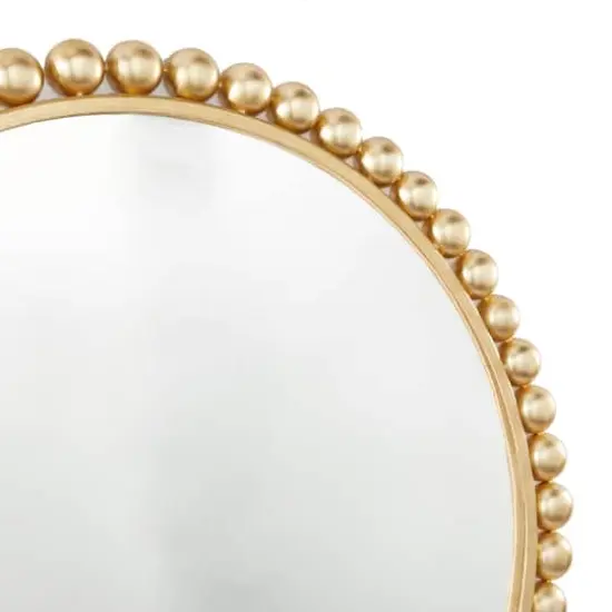 CosmoLiving by Cosmopolitan Gold Metal Wall Mirror with Bead Detailing 36" x 1" x 36" {4}