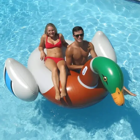 Swimline 88" Inflatable Mallard Duck Pool Float {5}