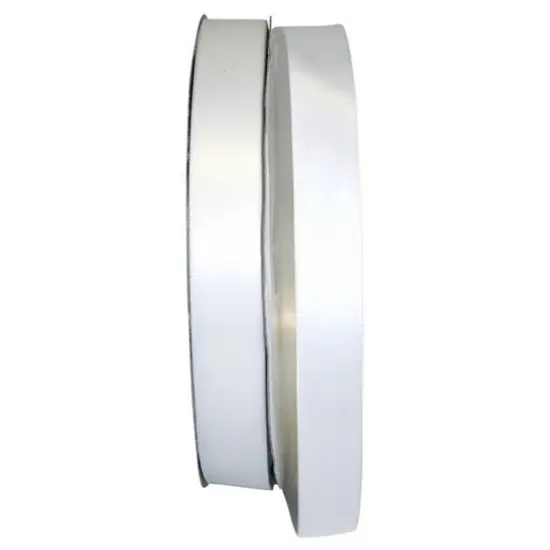 JAM Paper 7/8" x 100yd. Double Face Satin Ribbon White {1}