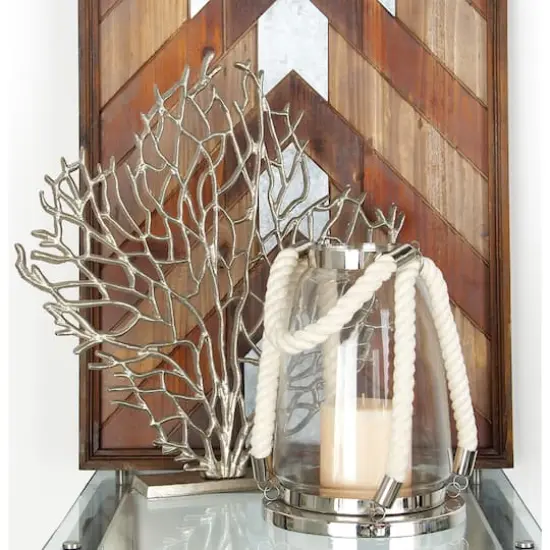 21" Silver Aluminum Coastal Nature Sculpture {7}