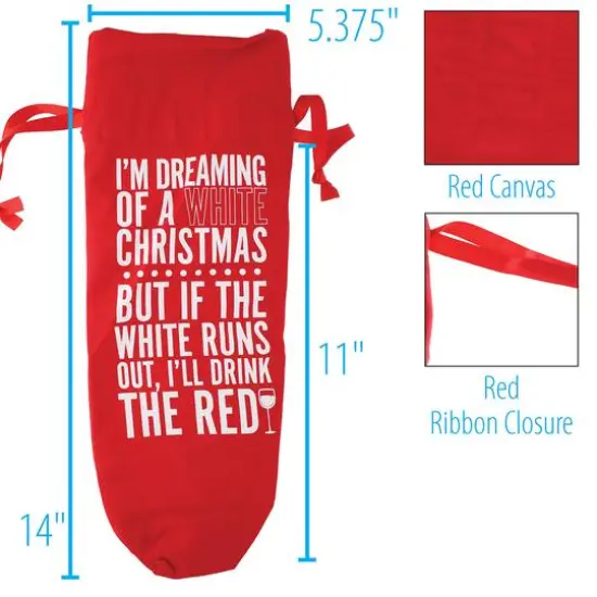Personality Case&trade; Red White Christmas Wine Bag {5}