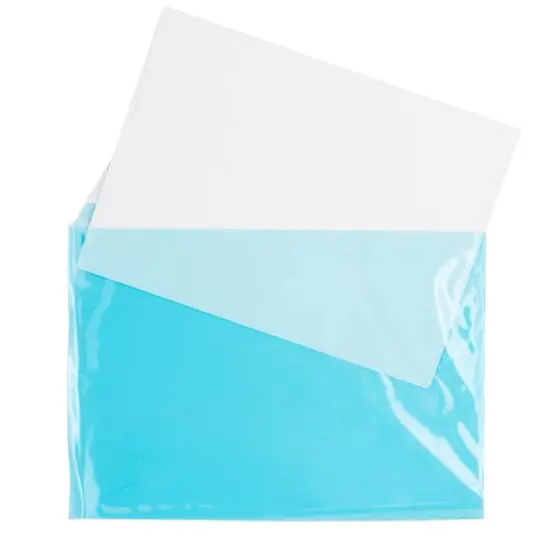 JAM Paper 5.063" x 7.188" Cello Sleeves with Self Adhesive Closures, 100ct. Blue {6}