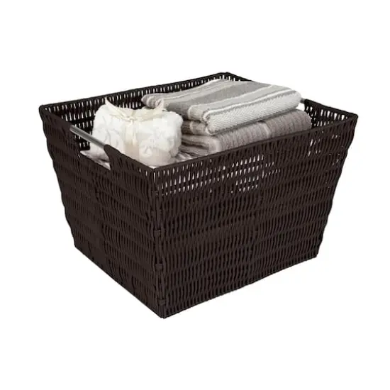 Simplify Large Chocolate Rattan Storage Basket {5}