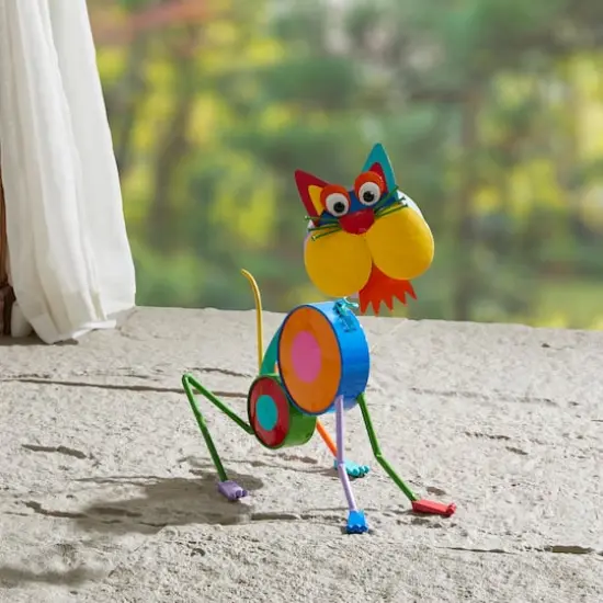 Glitzhome&reg; 16.5" Metal Novelty Cat Garden Statue {3}