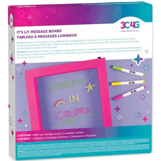 Make It Real 3C4G&reg; It's Lit Message Board Light Up Dry Erase Board {3}