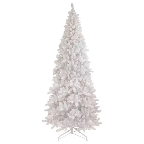 9ft. Pre-Lit Flocked Norway Pine Artificial Christmas Tree, Warm White LED Lights {1}