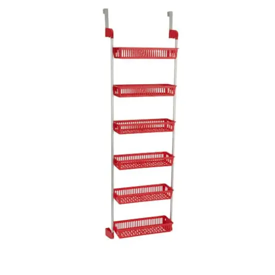 Household Essentials Over the Door Storage Rack Red {1}