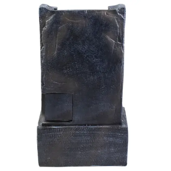 23.5" Black & Gray Modern Lighted Three-Tier Outdoor Garden Water Fountain {6}