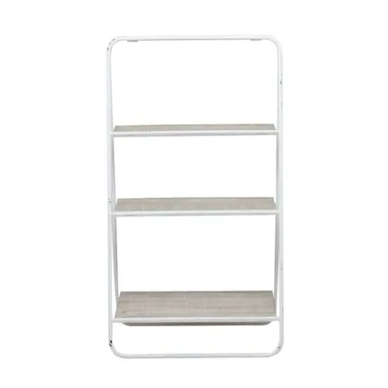 36" Iron Farmhouse Shelving Unit White {9}