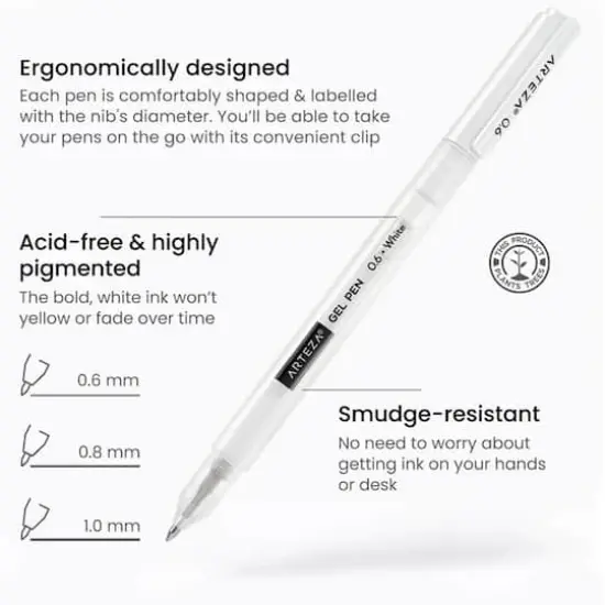 Arteza&reg; White Gel Pen Set {3}