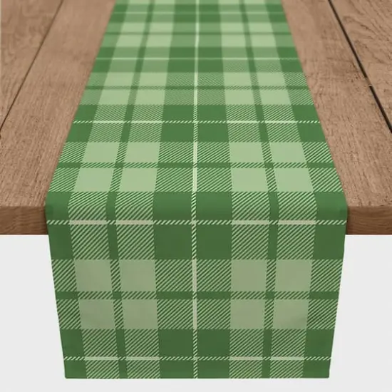 72" Green Plaid St. Patrick's Day Table Runner {3}