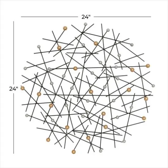 24" Black Metal Contemporary Wall D&eacute;cor {6}