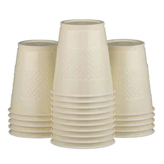 JAM Paper 12oz.Plastic Party Cups, 20ct. Ivory {1}