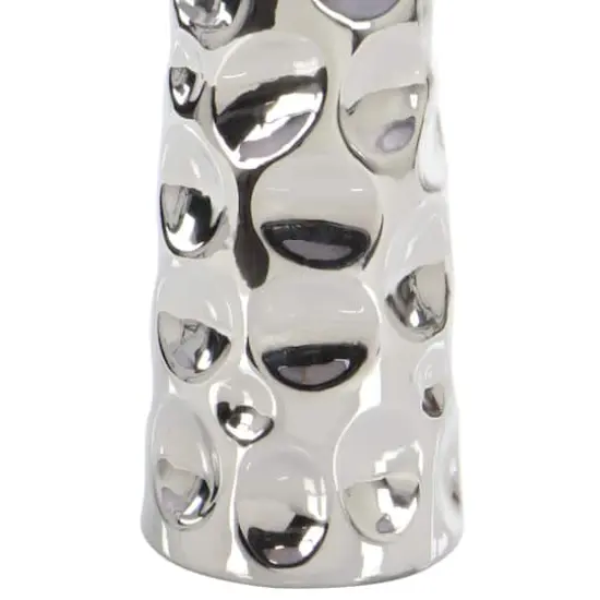 Silver Ceramic Glam Vase, 20" x 6" x 6" {4}