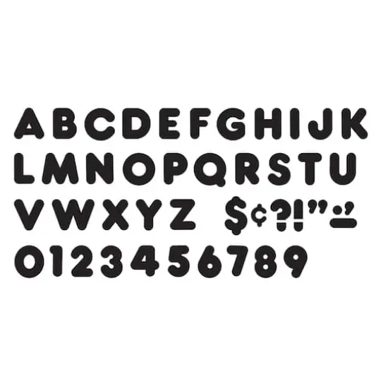 4" Casual Uppercase Ready Letters&reg; Jet Black {3}