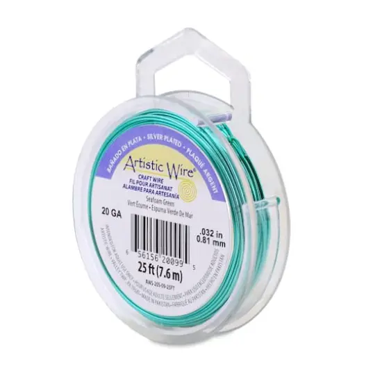 Artistic Wire&reg; 20 Gauge Silver Plated Tarnish Resistant Colored Copper Craft Wire, 25ft. Seafoam Green {1}