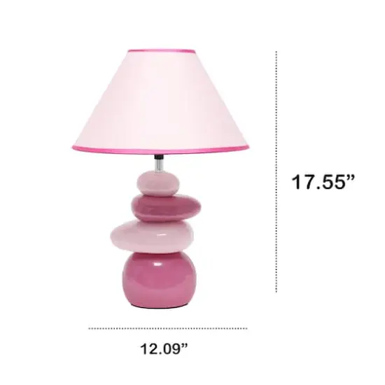 Creekwood Home Priva Pink 17.25" Stacking Stones Table Lamp {4}
