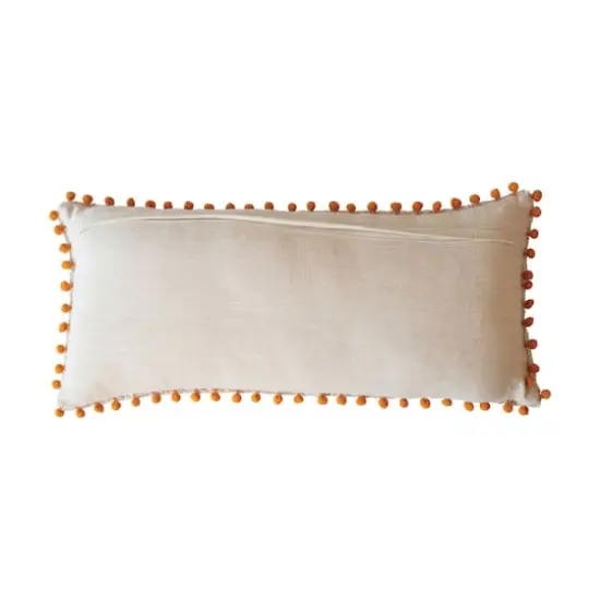 Hello Honey&reg; 28" x 12" Cotton Tufted Sweater Weather Lumbar Pillow with Pom Pom Trim {3}