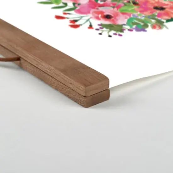 Home Where Heart Is Flower Balloon Teak Hanging Canvas Wall Art {3}