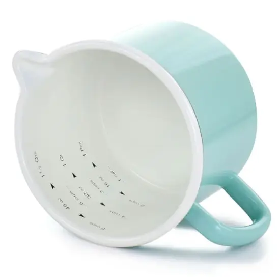 Martha Stewart 6 Cup Turquoise Enamel on Steel Measuring Cup {4}