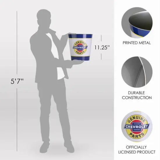 American Art D&eacute;cor&trade; 11" Genuine Chevy Parts Decorative Metal Trash Can {7}