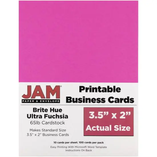 JAM Paper Brite Hue Printable Business Cards, 100ct. Brite Hue Sea Blue {2}
