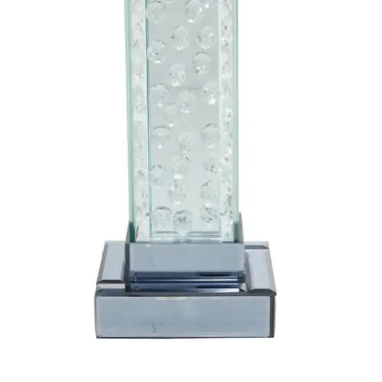 15'' Gray Glass Glam Candlestick Holder {5}