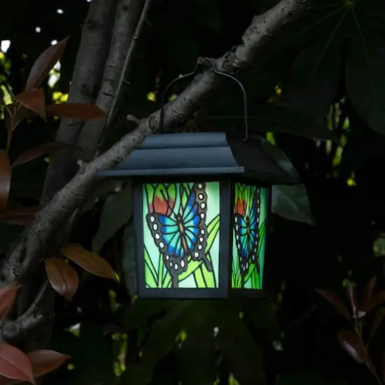 Glitzhome&reg; 30" Solar Powered Butterfly Pattern Garden Lamp with Stakes, 2ct. {6}