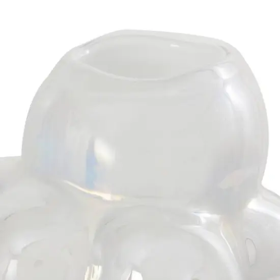 12" Clear Abstract Handmade Bubble Glass Vase {8}