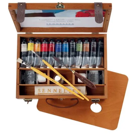 Sennelier Artists' Oil 12-Color Wood Box Set {2}