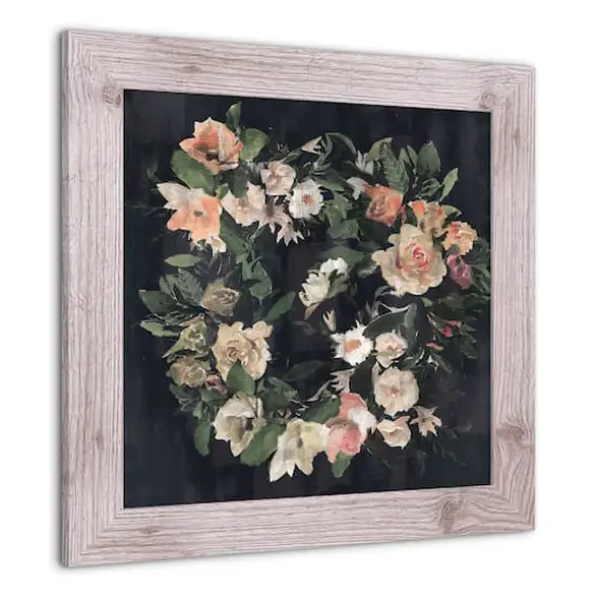 Navy Floral 16" x 16" Western White Framed Print {3}