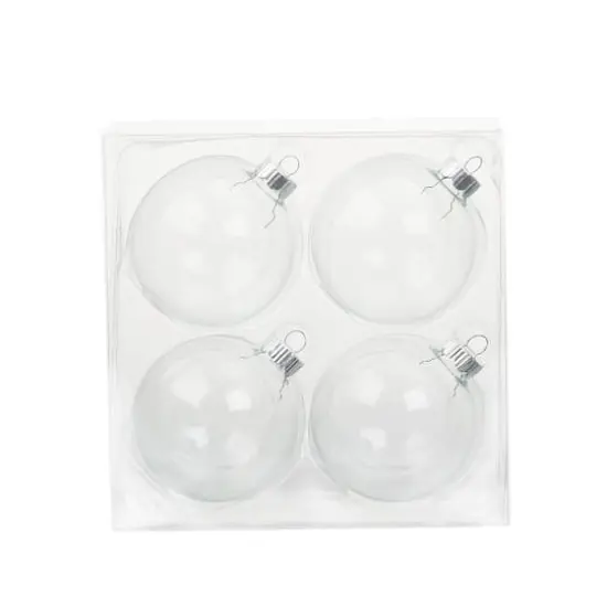 4 Pack 3.25" Clear DIY Glass Ball Ornaments by Make Market&reg; {3}