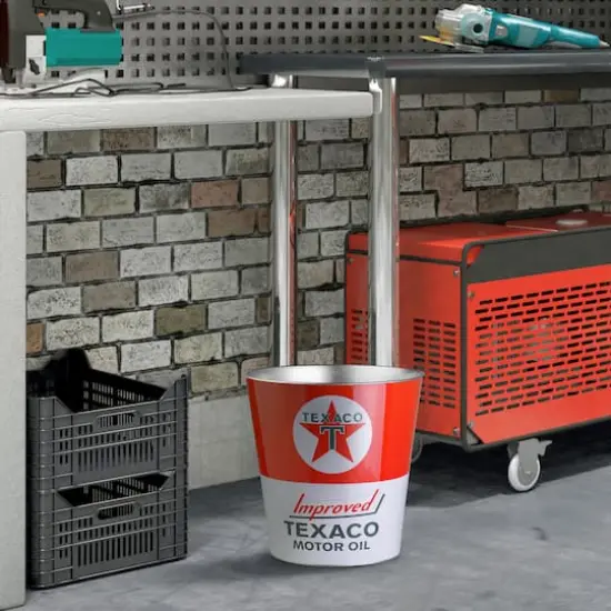 American Art Décor™ 11" Texaco Motor Oil Decorative Metal Trash Can {3}