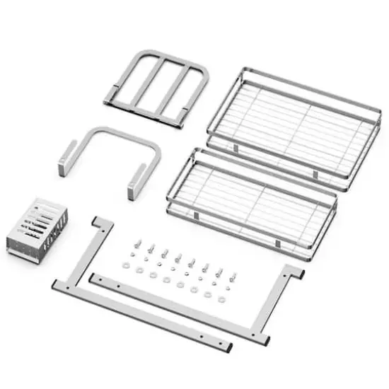 NEX&trade; 15" Silver 2-Tier Standing Storage Rack {5}