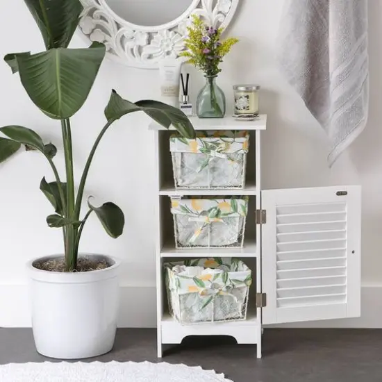 DII&reg; Small Antique White Chicken Wire Baskets with Lemon Print Liners, 3ct. {6}