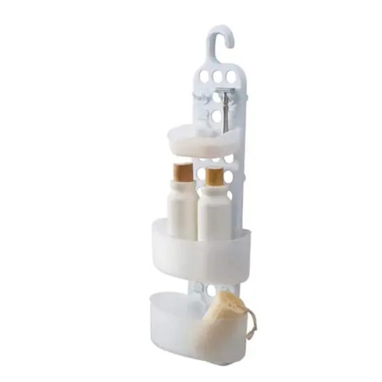 Bath Bliss White 3 Tier Adjustable Shelves Shower Caddy {3}