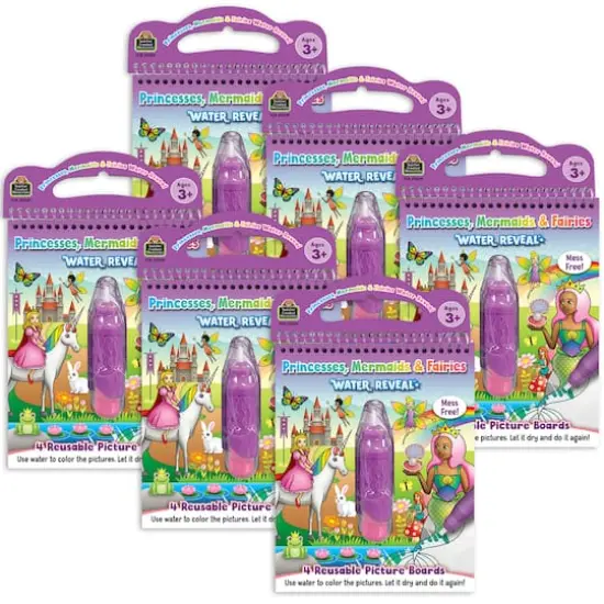 Teacher Created Resources Princesses, Mermaids & Fairies Water Reveal Book Set, 6ct. {1}