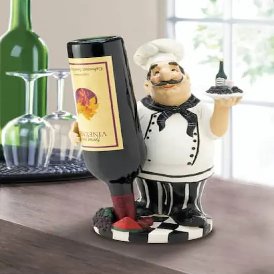 12" Chef Wine Bottle Holder {3}
