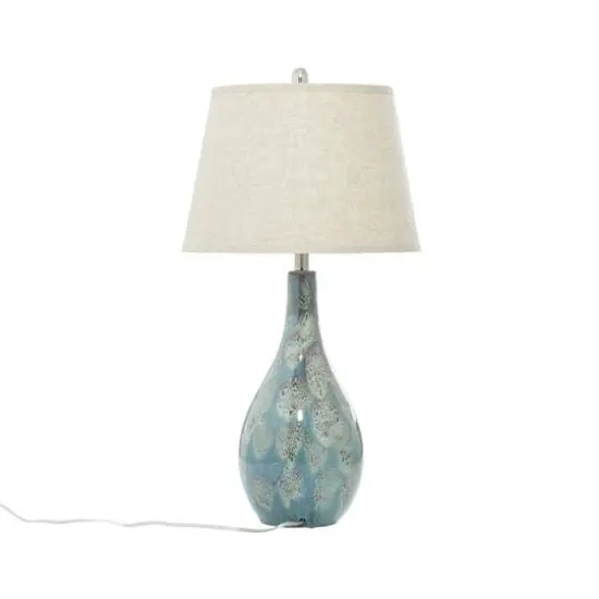 32" Turquoise Ceramic Coastal Table Lamp, 2ct. {8}