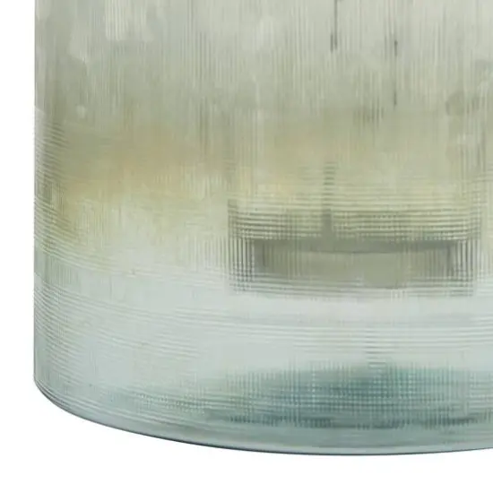 8" Turquoise Glass Contemporary Candlestick Holder {5}