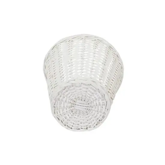 Household Essentials 7" Woven Wicker Waste Basket White {7}