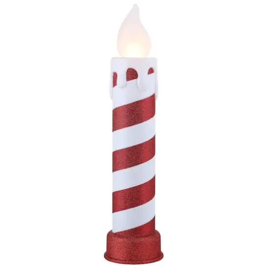 24" Red & White Blow Mold Stripe Candle {1}