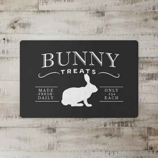 Bunny Treats On Charcoal 27" x 18" Floor Mat {3}