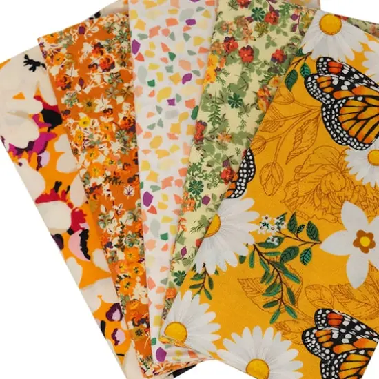 SINGER Orange Butterfly Cotton Fabric Bundle {3}